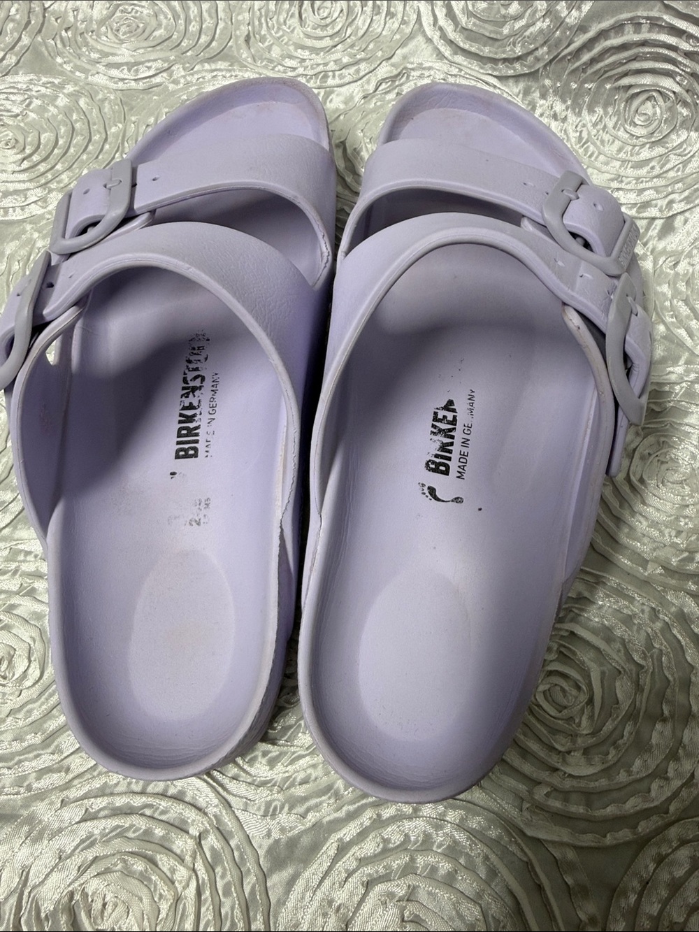 Birkenstock Two-Strap Slide Sandals in Light Lavender - Picture 4 of 16
